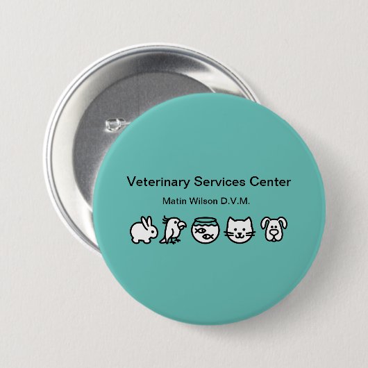 Veterinarian Veterinary Staff Name Pin Ronde Button 7,6 Cm (Voorkant /achterkant)