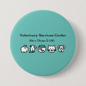 Veterinarian Veterinary Staff Name Pin Ronde Button 7,6 Cm (Voorkant)