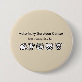 Veterinarian Veterinary Staff Name Pin Ronde Button 7,6 Cm (Voorkant)