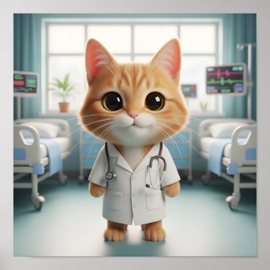 Veterinarian Wall Art for Cat Lovers & Animal  Poster (Voorkant)