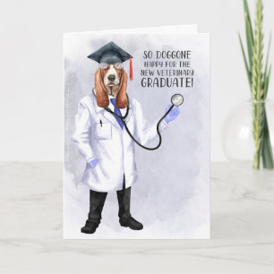 Veterinary Afstuderen Funny Hound Dog Doctor Kaart