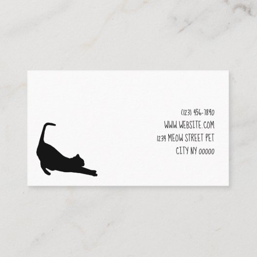 Veterinary and Cat Shelter Visitekaartje (Achterkant)