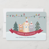 Veterinary Animal Clinic Pet Business Kerstmis Feestdagenkaart (Voorkant)