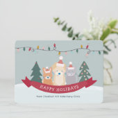 Veterinary Animal Clinic Pet Business Kerstmis Feestdagenkaart (Staand voorkant)