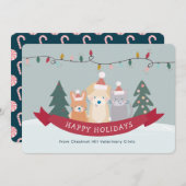 Veterinary Animal Clinic Pet Business Kerstmis Feestdagenkaart (Voorkant / Achterkant)