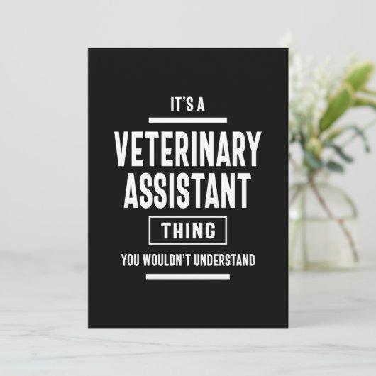 Veterinary Assistant Job Title Cadeau Bedankkaart (Staand voorkant)