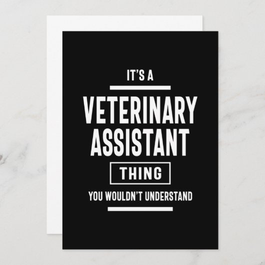 Veterinary Assistant Job Title Cadeau Bedankkaart (Voorkant / Achterkant)