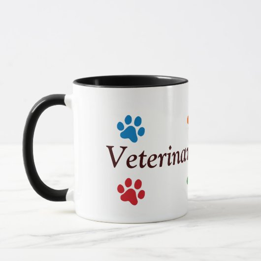 Veterinary Assistant-kleurrijke verfafdrukken Mok (Links)