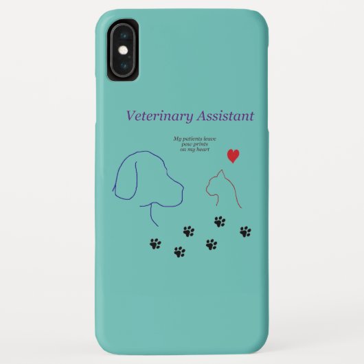 Veterinary Assistant-Paw-afdrukken op mijn hart Case-Mate iPhone Case (Achterkant)