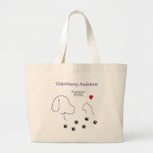 Veterinary Assistant-Paw-afdrukken op mijn hart Grote Tote Bag (Voorkant)
