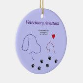 Veterinary Assistant-Paw-afdrukken op mijn hart Keramisch Ornament (Rechts)
