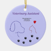 Veterinary Assistant-Paw-afdrukken op mijn hart Keramisch Ornament (Voorkant)