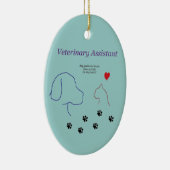 Veterinary Assistant-Paw-afdrukken op mijn hart Keramisch Ornament (Rechts)