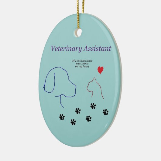 Veterinary Assistant-Paw-afdrukken op mijn hart Keramisch Ornament (Links)