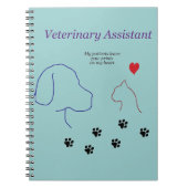 Veterinary Assistant-Paw-afdrukken op mijn hart Notitieboek (Voorkant)