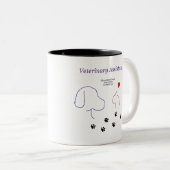 Veterinary Assistant-Paw-afdrukken op mijn hart Tweekleurige Koffiemok (Voorkant rechts)