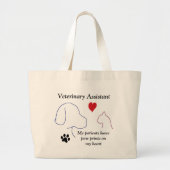 Veterinary Assistant - Paw Prints op mijn hart #2 Grote Tote Bag (Voorkant)
