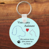 Veterinary Assistant - Paw Prints op mijn hart #2 Sleutelhanger (Voorkant)