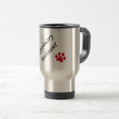 Veterinary Assistant-Red Paw Print and Heart Reisbeker (Voorkant rechts)
