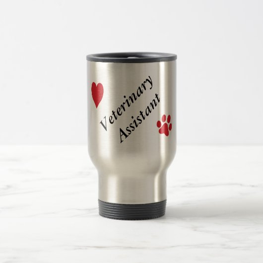 Veterinary Assistant-Red Paw Print and Heart Reisbeker (Center)