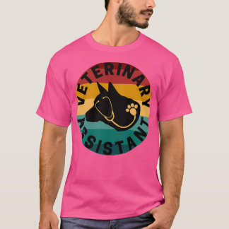 Veterinary Assistant retro sunset T-shirt