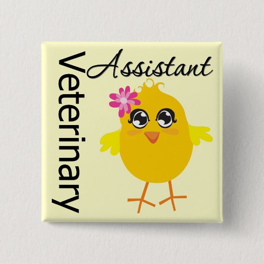 Veterinary Assistant Vierkante Button 5,1 Cm (Voorkant)