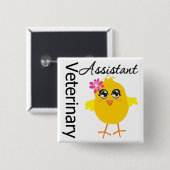 Veterinary Assistant Vierkante Button 5,1 Cm (Voorkant /achterkant)