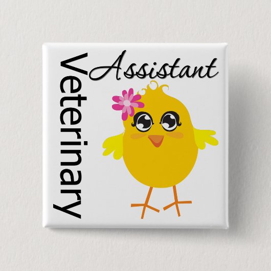 Veterinary Assistant Vierkante Button 5,1 Cm (Voorkant)