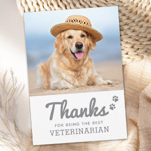 Veterinary Best Veterinarian Paw Prints Pet Foto Bedankkaart