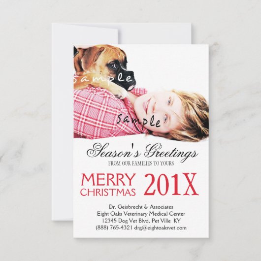 Veterinary Business Pet-foto met kerstcadeau Kaart (Voorkant)