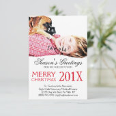 Veterinary Business Pet-foto met kerstcadeau Kaart (Staand voorkant)