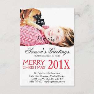 Veterinary Business Pet-foto met kerstcadeau Kaart