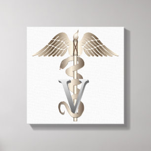 Veterinary Caduceus Canvas Afdruk