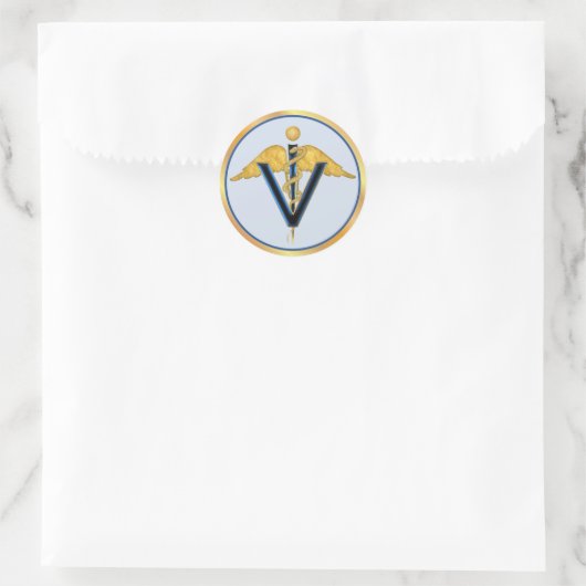 Veterinary Caduceus Ronde Sticker (Tas)