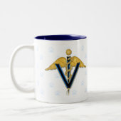 Veterinary Caduceus Tweekleurige Koffiemok (Links)