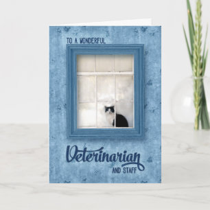 Veterinary Cat on the Window Sill Bedankkaart