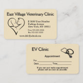 Veterinary Clinic Appointback Visitekaartje Afsprakenkaartje (Voorkant / Achterkant)