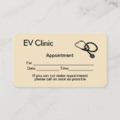 Veterinary Clinic Appointback Visitekaartje Afsprakenkaartje (Achterkant)