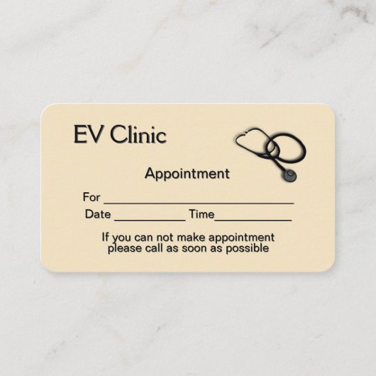 Veterinary Clinic Appointback Visitekaartje Afsprakenkaartje (Achterkant)