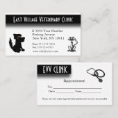 Veterinary Clinic Appointback Visitekaartje Afsprakenkaartje (Voorkant / Achterkant)