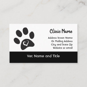 Veterinary Clinic Business Card-sjabloon Visitekaartje