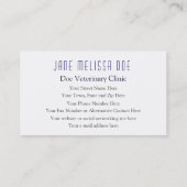 Veterinary Clinic Cat boarding - Two Sided Visitekaartje (Achterkant)