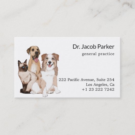 Veterinary Clinic Dogs & Cat Visitekaartje (Voorkant)