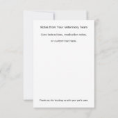 Veterinary Clinic Flat Note Card (3.5" × 5") Notitiekaartje (Achterkant)