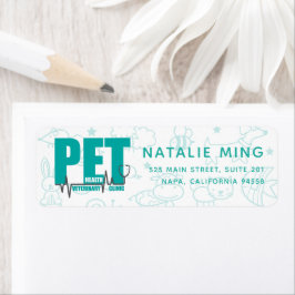 Veterinary Clinic Logo Modern Blue Etiket