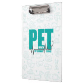 Veterinary Clinic Logo Moderne Blauwgroen doodle Klembord (Links)