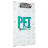 Veterinary Clinic Logo Moderne Blauwgroen doodle Klembord (Rechts)