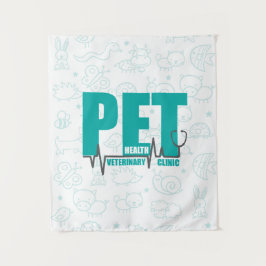 Veterinary Clinic Modern Blue Logo Wandkleed