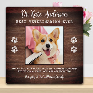 Veterinary Custom Pet Dog Photo Vet Tech Hartelijk Fotoplaat