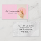 Veterinary kliniek roze konijn Visitekaartje (Voorkant / Achterkant)